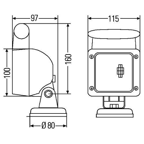 HELLA Arbeitsscheinwerfer 1GA 007 506-667 f&uuml;r MACK CASE IH CLAAS