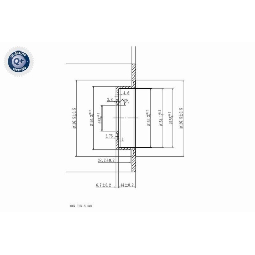 VAICO V20-40040 2 St&uuml;ck Bremsscheiben Green Mobility Parts f&uuml;r BMW MINI, Hinterachse