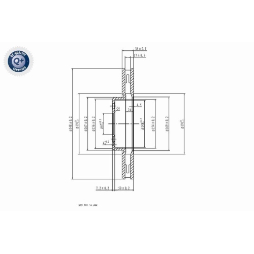 VAICO V20-40044 2 St&uuml;ck Bremsscheiben Green Mobility Parts f&uuml;r BMW, Vorderachse links