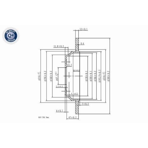 VAICO V30-40062 2 St&uuml;ck Bremsscheiben Green Mobility Parts f&uuml;r MERCEDES-BENZ, Hinterachse