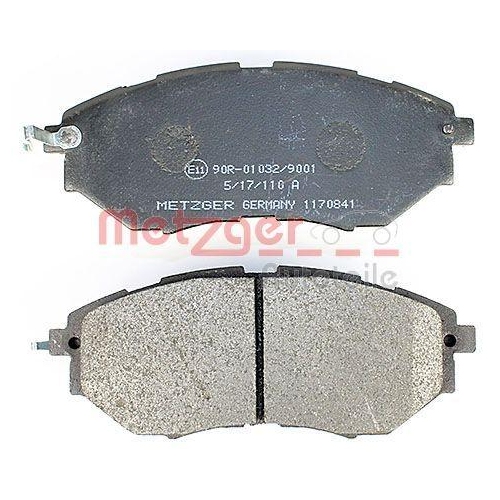 Bremsbelagsatz, Scheibenbremse METZGER 1170841 f&uuml;r SUBARU, Vorderachse
