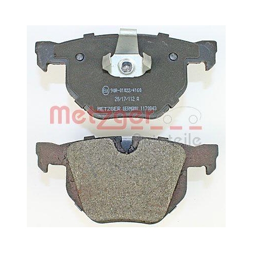 Bremsbelagsatz, Scheibenbremse METZGER 1170843 GREENPARTS f&uuml;r BMW, Hinterachse