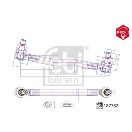FEBI BILSTEIN Lenkstange 187782 ProKit f&uuml;r MERCEDES-BENZ, Vorderachse