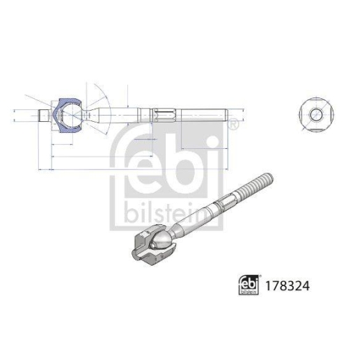 FEBI BILSTEIN Axialgelenk, Spurstange 178324 f&uuml;r MINI, Vorderachse links