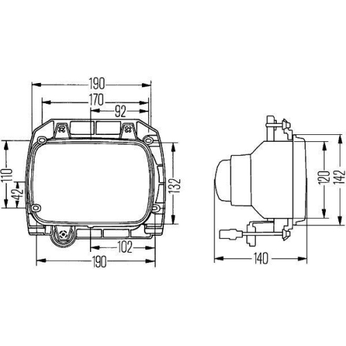HELLA Hauptscheinwerfersatz 1AE 003 427-861 für MACK BARKAS KENWORTH PREVOST