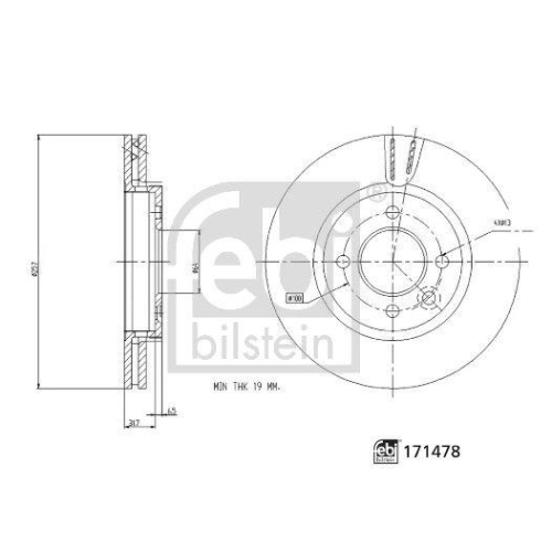 Bremsscheibe FEBI BILSTEIN 171478 f&uuml;r MG, Vorderachse