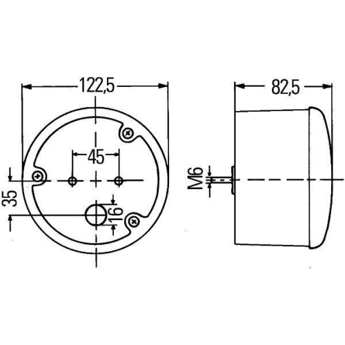 HELLA Heckleuchte 2SD 344 169-137 für LIEBHERR AHLMANN, links