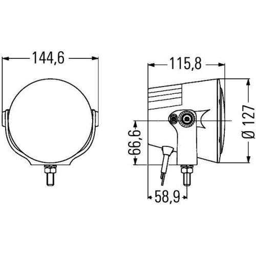 HELLA Fernscheinwerfer 1F0 012 206-001 für MERCEDES-BENZ FENDT AGCO, links