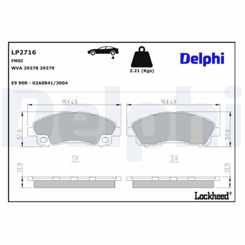 DELPHI LP2716 Bremsbelagsatz, Scheibenbremse f&uuml;r MITSUBISHI FUSO (MITSUBISHI)