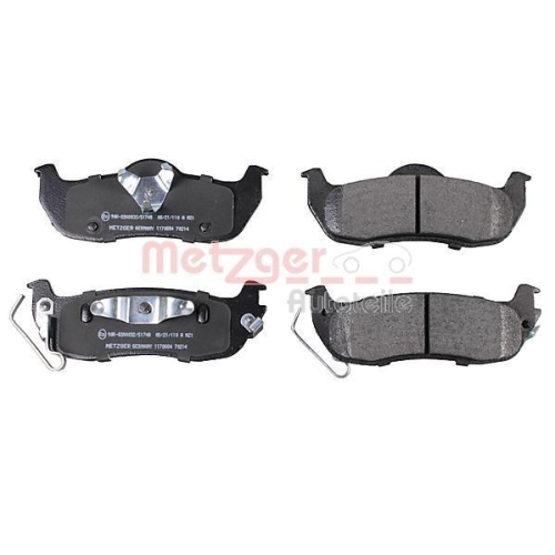Bremsbelagsatz, Scheibenbremse METZGER 1170884 f&uuml;r NISSAN JEEP, Hinterachse
