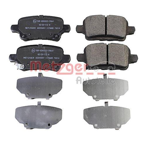 Bremsbelagsatz, Scheibenbremse METZGER 1170885 f&uuml;r OPEL GENERAL MOTORS