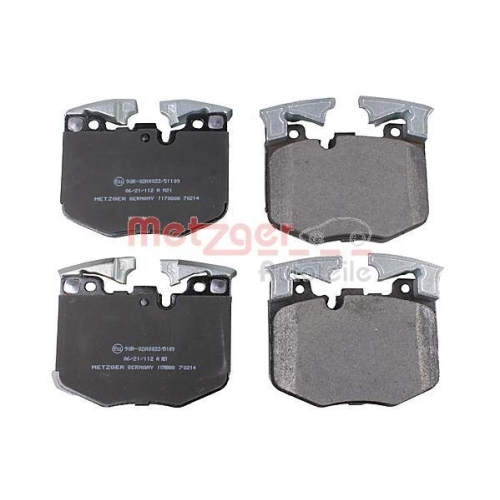 Bremsbelagsatz, Scheibenbremse METZGER 1170888 GREENPARTS f&uuml;r BMW, Vorderachse