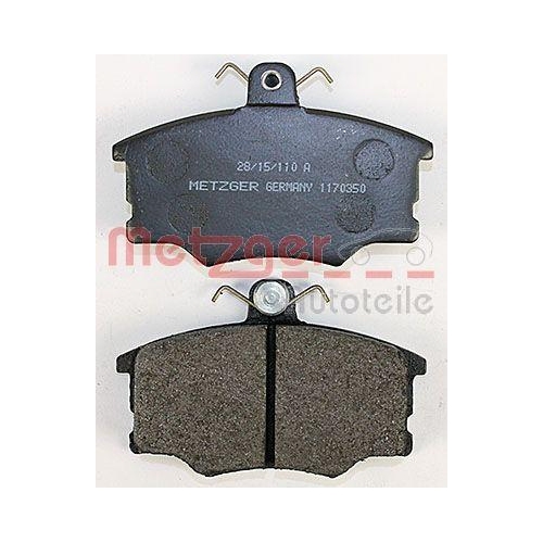 Bremsbelagsatz, Scheibenbremse METZGER 1170350 f&uuml;r AUDI VOLVO VAG, Vorderachse