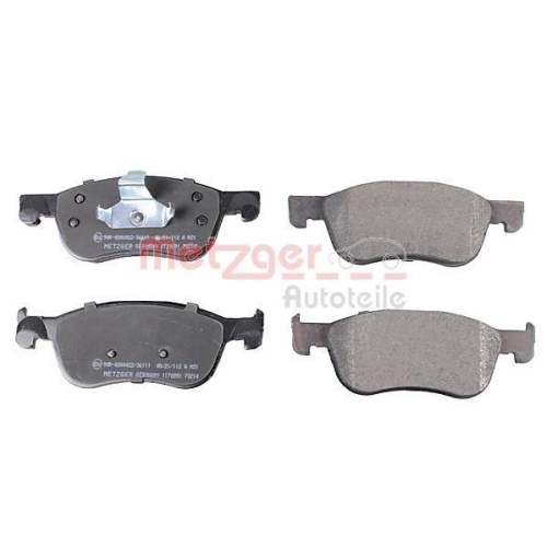 Bremsbelagsatz, Scheibenbremse METZGER 1170891 GREENPARTS f&uuml;r FORD, Vorderachse