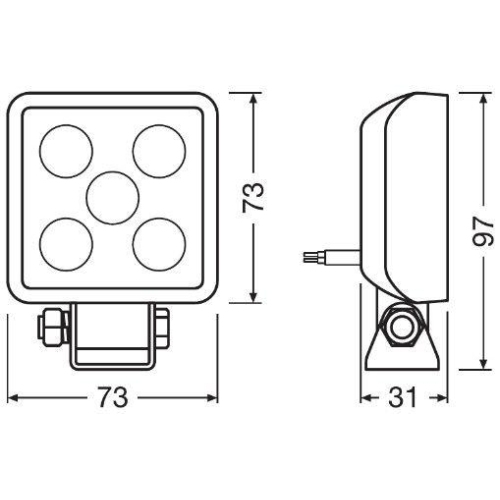 Arbeitsscheinwerfer ams-OSRAM LEDWL103-WD LEDriving® CUBE VX70-WD für