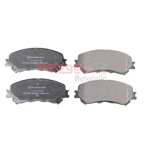 Bremsbelagsatz, Scheibenbremse METZGER 1170908 f&uuml;r RENAULT, Vorderachse