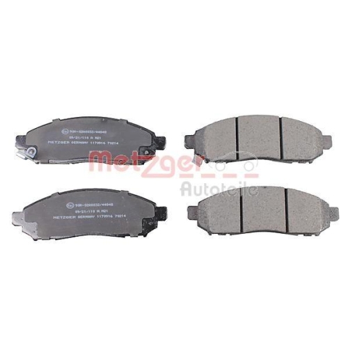 Bremsbelagsatz, Scheibenbremse METZGER 1170916 GREENPARTS f&uuml;r NISSAN
