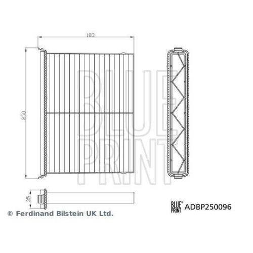 Filter, Innenraumluft BLUE PRINT ADBP250096 für MAZDA