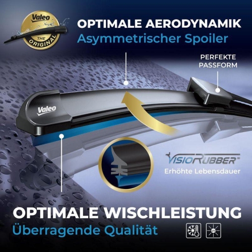 VALEO 574462 Wischblatt SILENCIO FLAT BLADE SET f&uuml;r AUDI PORSCHE SMART, vorne