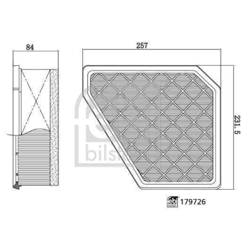 FEBI BILSTEIN Luftfilter 179726 f&uuml;r FIAT
