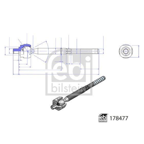 FEBI BILSTEIN Axialgelenk, Spurstange 178477 f&uuml;r RENAULT, Vorderachse links