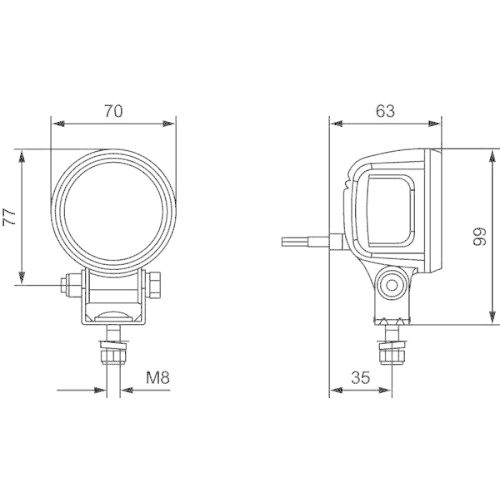 HELLA Arbeitsscheinwerfer 1G0 996 210-001 für DOOSAN DIECI