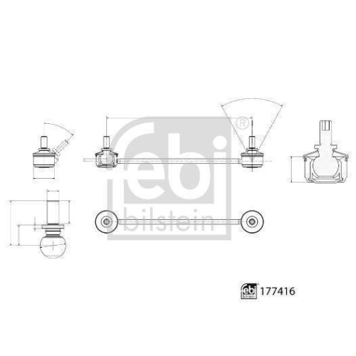 FEBI BILSTEIN Stange/Strebe, Stabilisator 177416 ProKit f&uuml;r BMW
