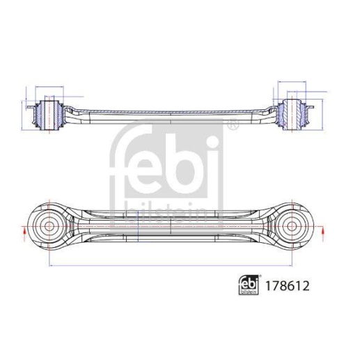 FEBI BILSTEIN Lenker, Radaufh&auml;ngung 178612 f&uuml;r MERCEDES-BENZ, Hinterachse links