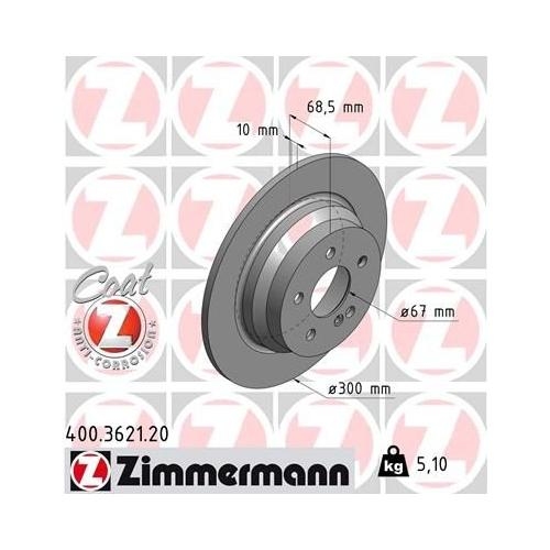 Bremsscheibe ZIMMERMANN 400.3664.20 COAT Z für MERCEDES-BENZ, Vorderachse
