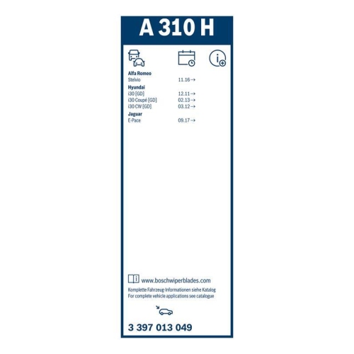 Wischblatt BOSCH 3 397 013 049 Rear Aerotwin für HYUNDAI, hinten