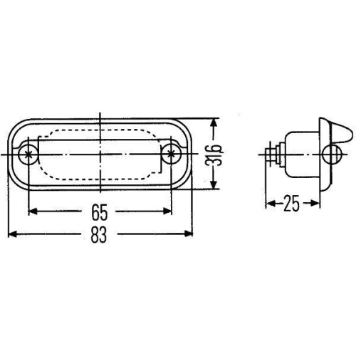 Kennzeichenleuchte HELLA 2KA 001 378-001 f&uuml;r BMW DAF IKARUS K&Auml;SSBOHRER SCANIA