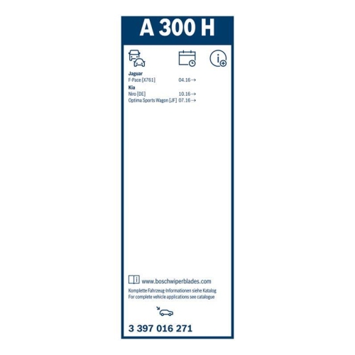 Wischblatt BOSCH 3 397 016 271 Rear Aerotwin für JAGUAR KIA, hinten