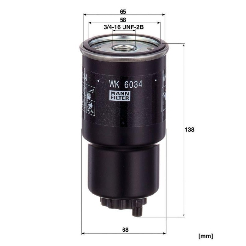 Kraftstofffilter MANN-FILTER WK 6034 f&uuml;r MAZDA