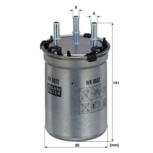 Kraftstofffilter MANN-FILTER WK 8032 f&uuml;r VAG