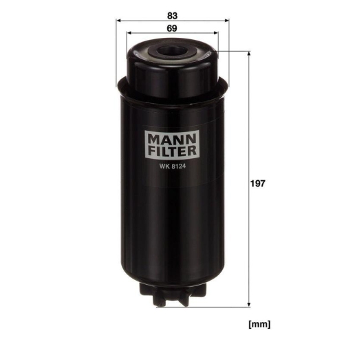 Kraftstofffilter MANN-FILTER WK 8124 f&uuml;r IVECO CASE IH MASSEY FERGUSON DEUTZ