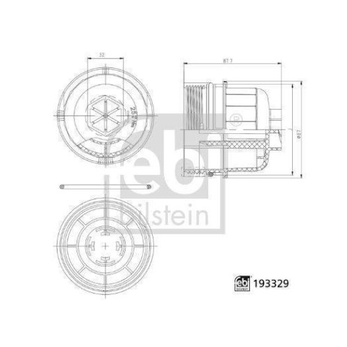 FEBI BILSTEIN Deckel, &Ouml;lfiltergeh&auml;use 193329 febi Plus f&uuml;r ALFA ROMEO FIAT
