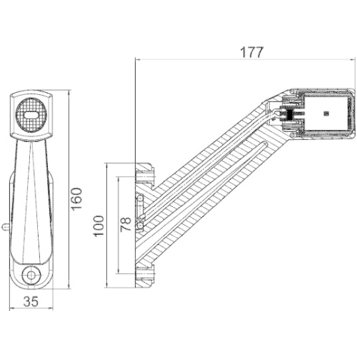 HELLA Umrissleuchte 2XS 011 744-021 f&uuml;r DAF SCANIA VAN HOOL KRONE SOMMER, rechts