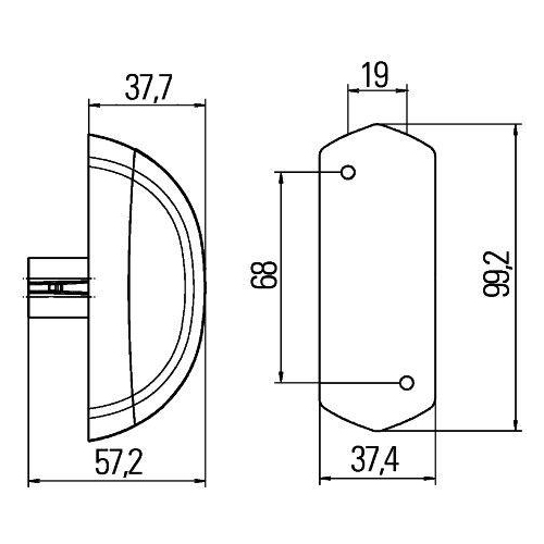 HELLA Umrissleuchte 2XS 205 020-041 f&uuml;r ZIEGLER, seitlicher Anbau