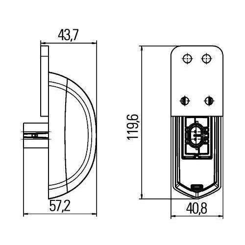 HELLA Umrissleuchte 2XS 205 020-131 f&uuml;r KOMATSU HOLMER SCHWARZM&Uuml;LLER H&Uuml;FFERMANN