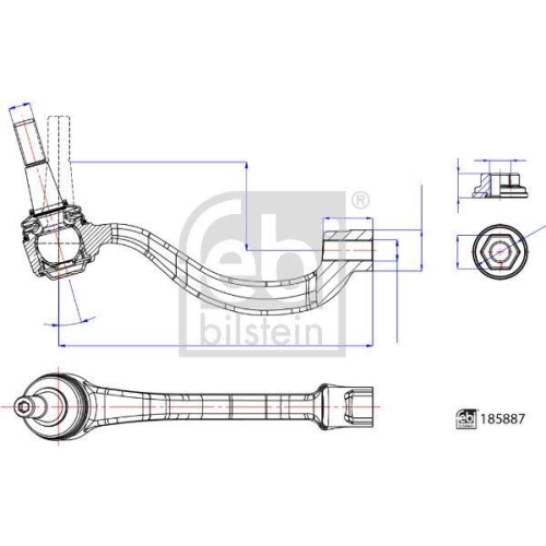 FEBI BILSTEIN Spurstangenkopf 185887 für JAGUAR LAND ROVER, Vorderachse links