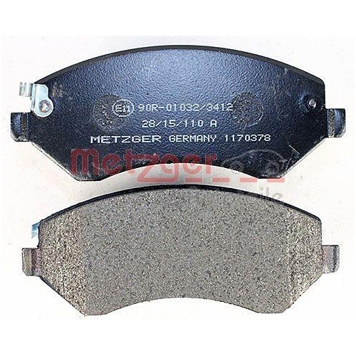 Bremsbelagsatz, Scheibenbremse METZGER 1170378 f&uuml;r CHRYSLER, Vorderachse
