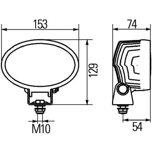 HELLA Arbeitsscheinwerfer 1GA 996 661-001 für AEBI BOMAG HOLDER LIEBHERR CLAAS