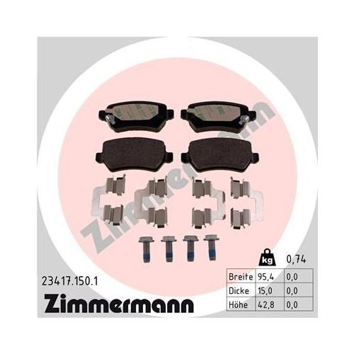 Bremsscheibe ZIMMERMANN 430.1483.20 COAT Z für OPEL VAUXHALL GENERAL MOTORS