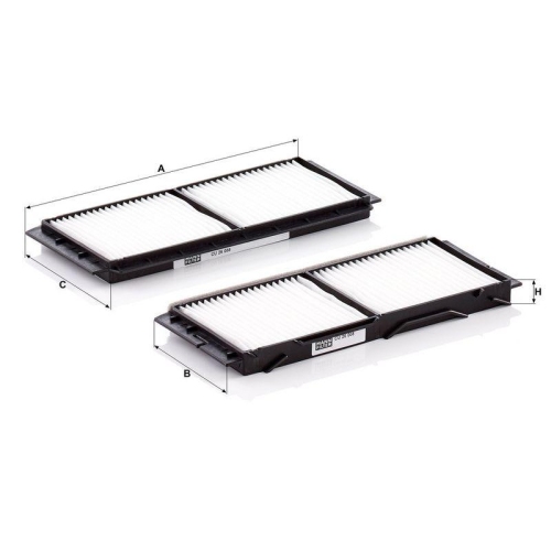 Filter, Innenraumluft MANN-FILTER CU 26 008-2 f&uuml;r MAZDA, unter der Mittelkonsole