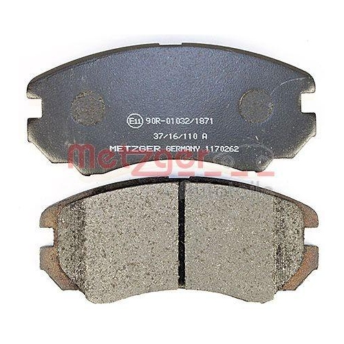 Bremsbelagsatz, Scheibenbremse METZGER 1170262 f&uuml;r HYUNDAI KIA, Vorderachse