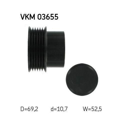 Generatorfreilauf SKF VKM 03655 f&uuml;r VOLVO LAND ROVER