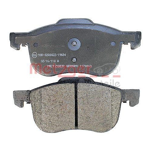 Bremsbelagsatz, Scheibenbremse METZGER 1170013 f&uuml;r VOLVO, Vorderachse