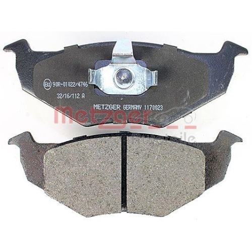 Bremsbelagsatz, Scheibenbremse METZGER 1170023 f&uuml;r VAG, Vorderachse