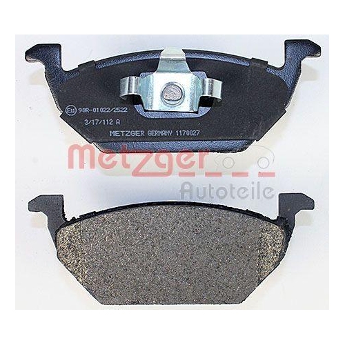 Bremsbelagsatz, Scheibenbremse METZGER 1170027 GREENPARTS f&uuml;r SEAT SKODA VW VAG