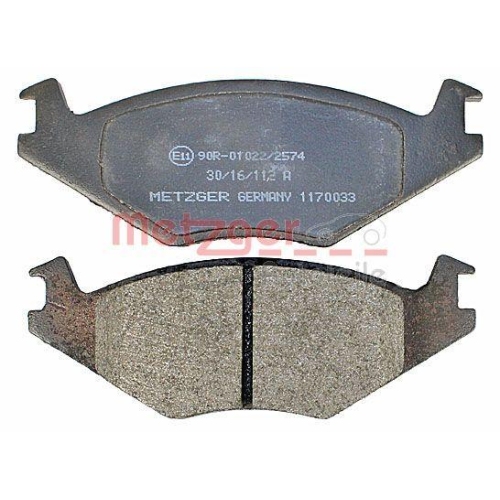 Bremsbelagsatz, Scheibenbremse METZGER 1170033 f&uuml;r SEAT VAG, Vorderachse